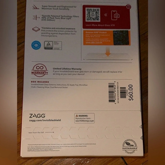 NIB ZAGG INVISIBLE SHIELD iPhone Screen Protector iPhone 6.1" 2021/6.1" Pro 2021 - Picture 2 of 5